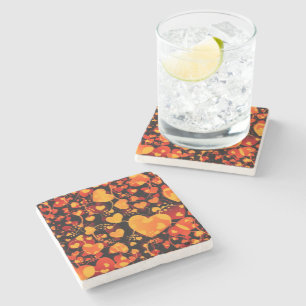 Posavasos De Piedra Gracioso patrón cardiaco VIII - amarillo rojo negr
