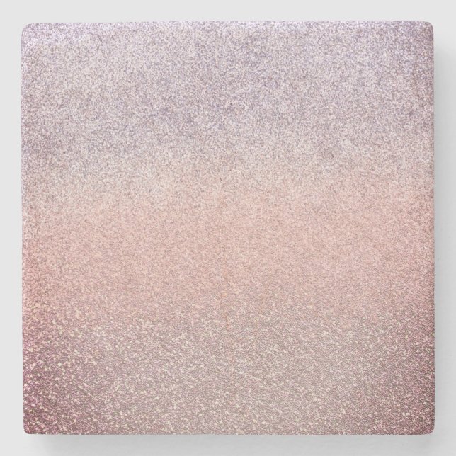 Posavasos De Piedra Gradiente Faux Purpurina Sparkly Pink (Anverso)