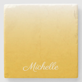 Posavasos De Piedra Gradiente personalizado amarillo oscuro