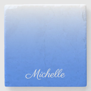 Posavasos De Piedra Gradiente personalizado azul eléctrico oscuro