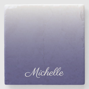 Posavasos De Piedra Gradiente personalizado azul marino oscuro
