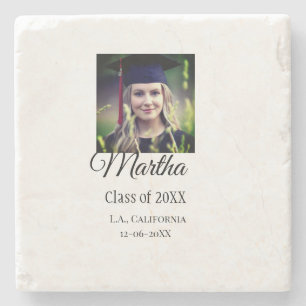 Posavasos De Piedra Graduación felicitaciones añadir nombre foto ciuda