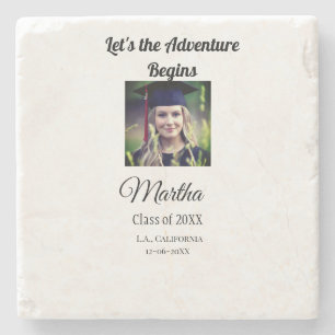 Posavasos De Piedra Graduación felicitaciones añadir nombre foto ciuda