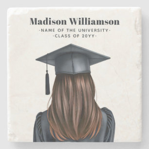 Posavasos De Piedra Graduación moderna personalizada Graduada mujer