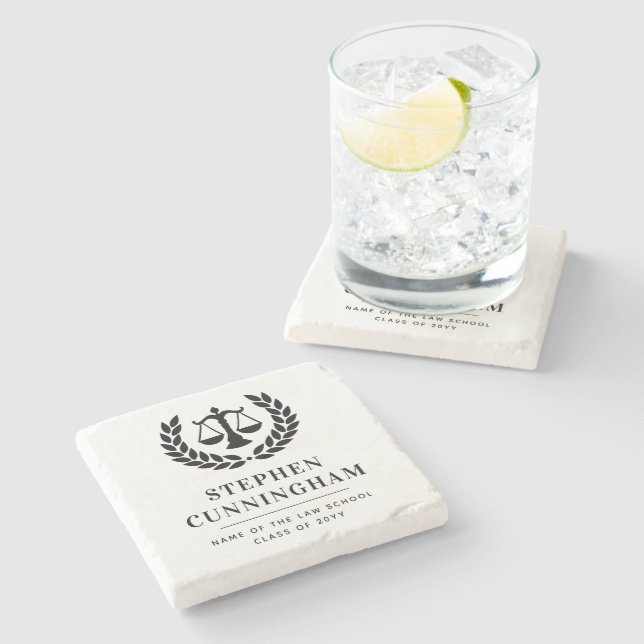 Posavasos De Piedra Graduación personalizada en la Facultad de Derecho (Lateral)