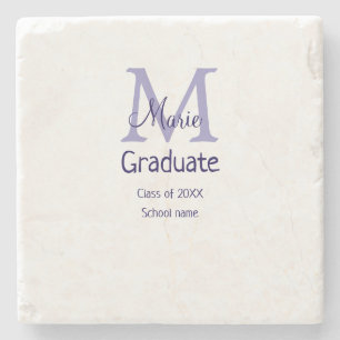 Posavasos De Piedra Graduado añadir nombre monograma púrpura simple mí