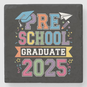 Posavasos De Piedra Graduado Preescolar 2025 Escuela Preescolar K