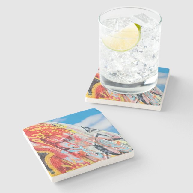 Posavasos De Piedra graffiti planetario (Lateral)