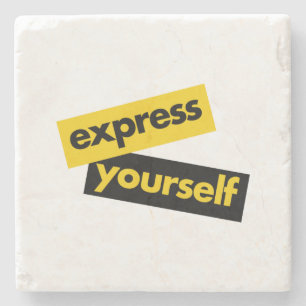 Posavasos De Piedra Gráfica moderna, vibrante y audaz de Exprésate