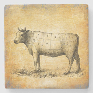 Posavasos De Piedra Gráfico de carne de vacuno
