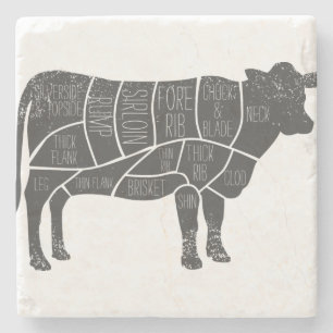 Posavasos De Piedra gráfico de carnicero de Le