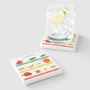 Posavasos De Piedra Gráfico de Chile Picante 