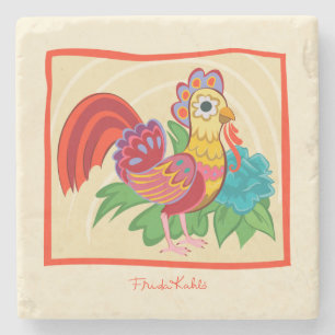 Posavasos De Piedra Gráfico de pollo Frida Kahlo