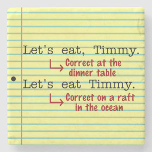 Posavasos De Piedra Gramática de puntuación divertida