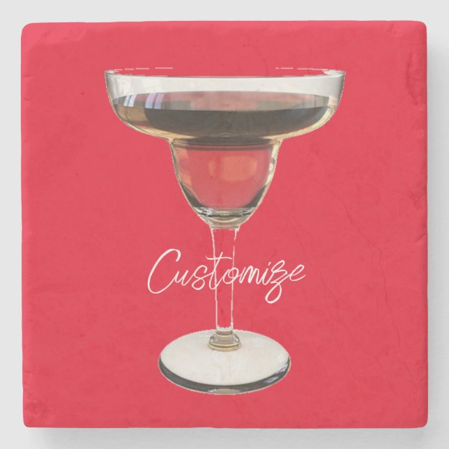 Posavasos De Piedra Gran bebida de cóctel Margarita Roja Thunder_Cove (Anverso)
