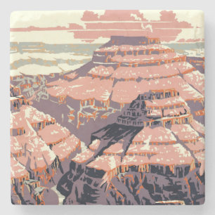 Posavasos De Piedra Gran Cañón de arte gráfico occidental americano