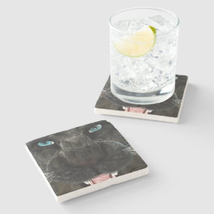 Posavasos De Piedra Gran Gato Pantera Negra