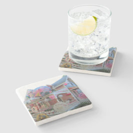 Posavasos De Piedra Gran iluminación en rosa - Viñetería de Martha