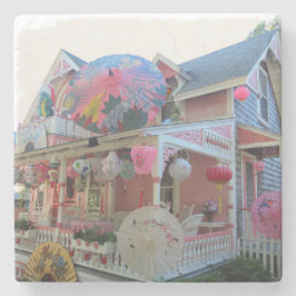 Posavasos De Piedra Gran iluminación en rosa - Viñetería de Martha