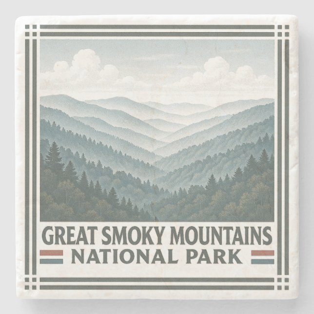 Posavasos De Piedra Gran Parque Nacional de Montañas Smoky (Anverso)