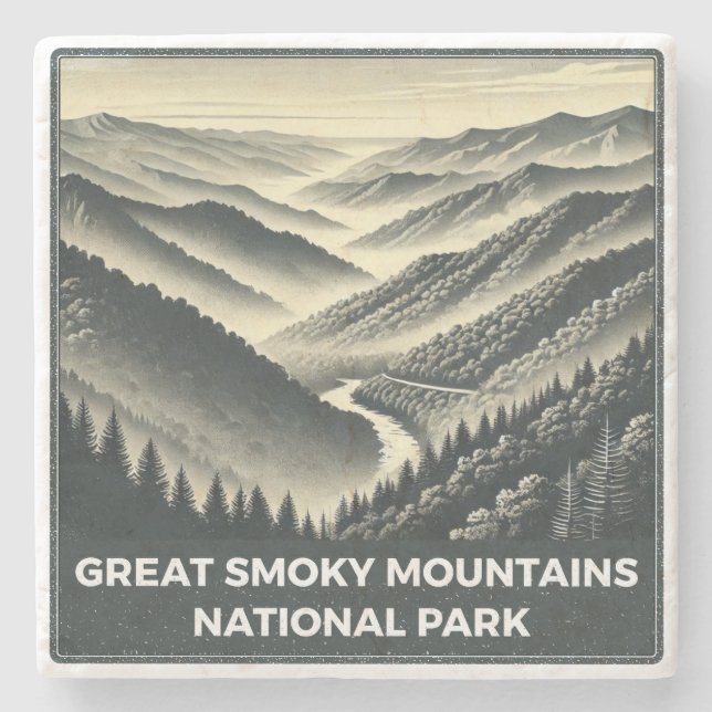 Posavasos De Piedra Gran Parque Nacional de Montañas Smoky (Anverso)