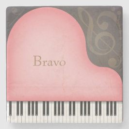 Posavasos De Piedra Gran Piano Rosa Estilo Fairtale Música