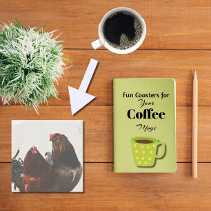 Posavasos De Piedra Gran Rooster Pequeña Granja estilo Art