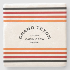 Posavasos De Piedra Gran Teton Cabina Club Personalizado Escudo Estamp