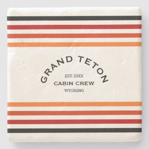Posavasos De Piedra Gran Teton Cabina Club Personalizado Escudo Estamp
