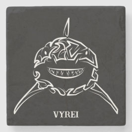 Posavasos De Piedra Gran tiburón blanco y negro tribal