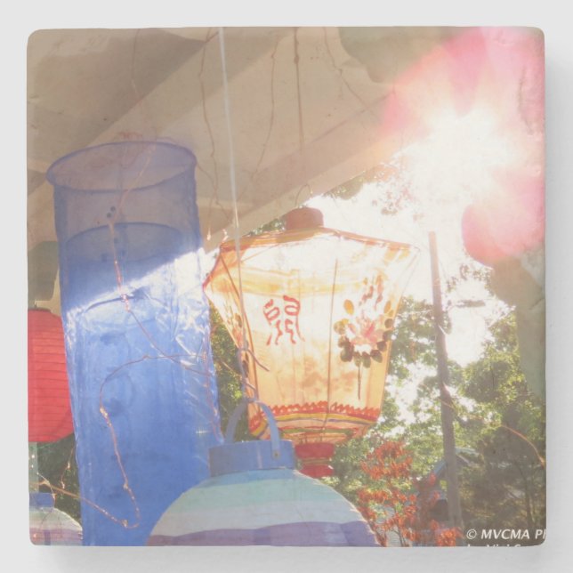 Posavasos De Piedra Grandes farolillos de iluminación - Viñedo de Mart (Anverso)