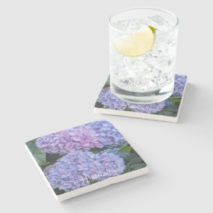 Posavasos De Piedra Grandes y Hermosas Flores de Hortensia