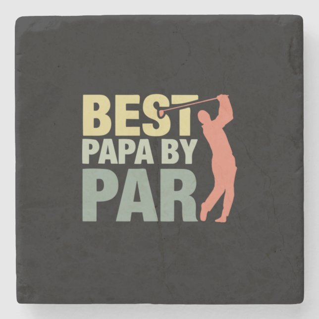 Posavasos De Piedra Grandfather Quotes | Best Papa By Par Golf (Anverso)