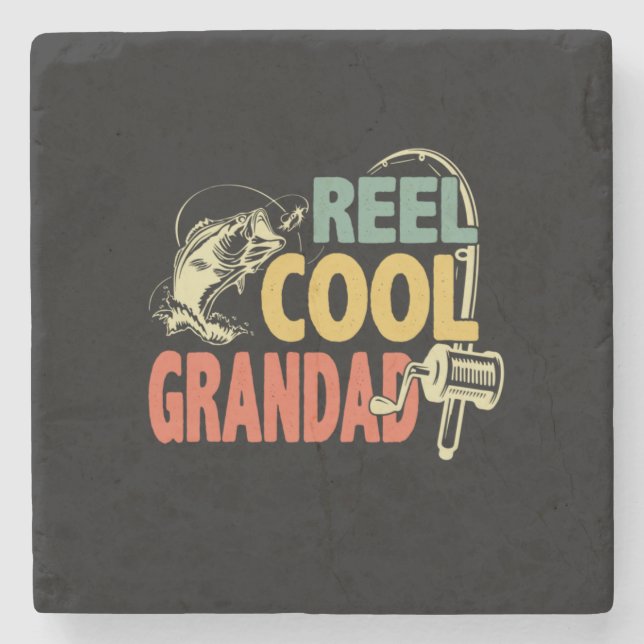 Posavasos De Piedra Grandfather Quotes | Fishing Cool Grandad (Anverso)