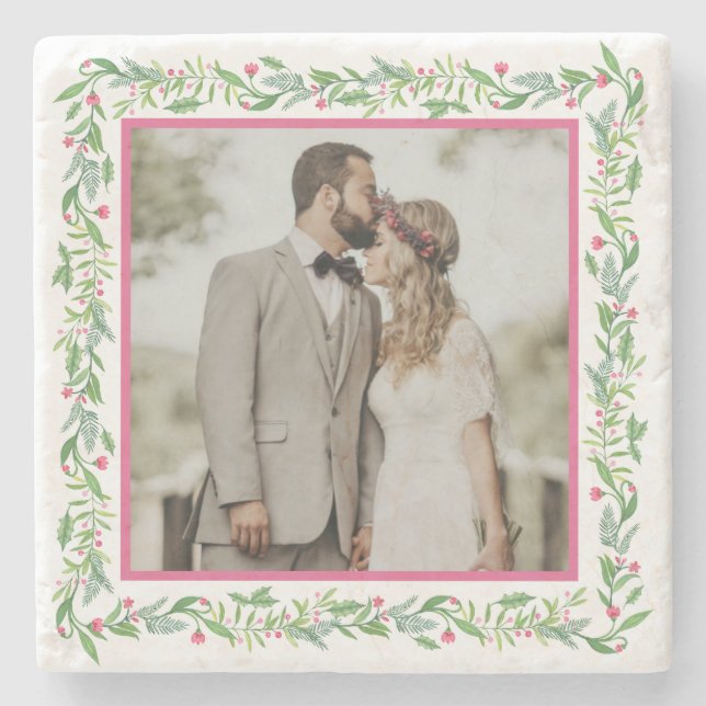 Posavasos De Piedra Grandmillennial Evergreen Swag | Foto (Anverso)