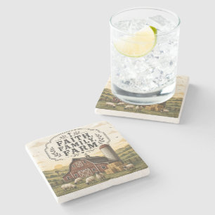 Posavasos De Piedra Granja Familia Fe
