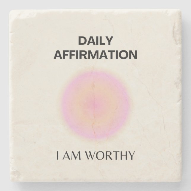 Posavasos De Piedra Gratitud Daily Affirmation Positive Spiritual (Anverso)