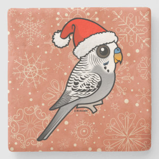 Posavasos De Piedra Gray Budgie Santa Claus