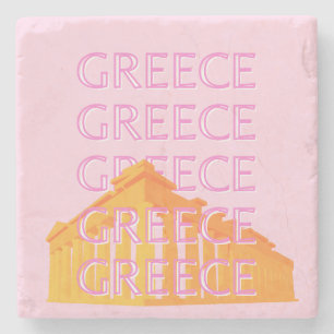 Posavasos De Piedra Grecia, arte de viajes, rosa