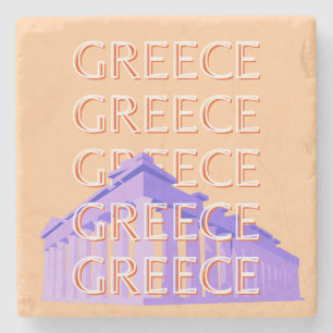 Posavasos De Piedra Grecia, Atenas Viajes Arte, Naranja