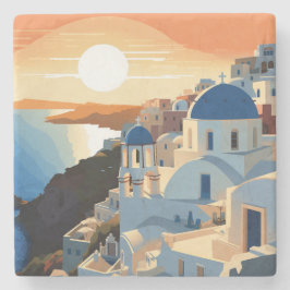 POSAVASOS DE PIEDRA GRECIA SANTORINI #1