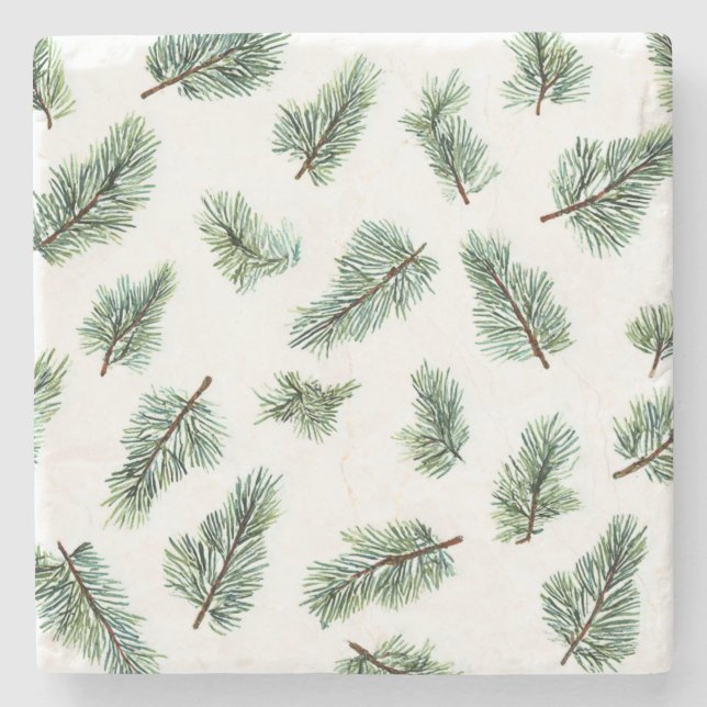 Posavasos De Piedra Green Christmas Pine Tree  (Anverso)