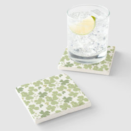 Posavasos De Piedra Green Cloverleaf St Patrick Day Garden