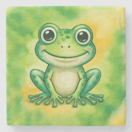 Posavasos De Piedra Green cute frog