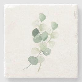 Posavasos De Piedra Green Eucalyptus Pastel Leaves Duvet Cover