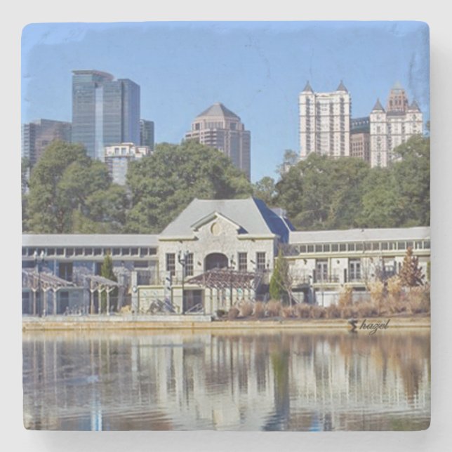 Posavasos De Piedra Greystone Piedmont Park Atlanta Marble Coaster (Anverso)