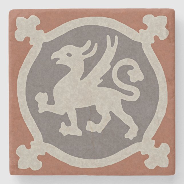 Posavasos De Piedra Griffin Tile Medieval (Anverso)