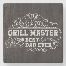 Posavasos De Piedra Grill Master y el mejor padre de todos los padres