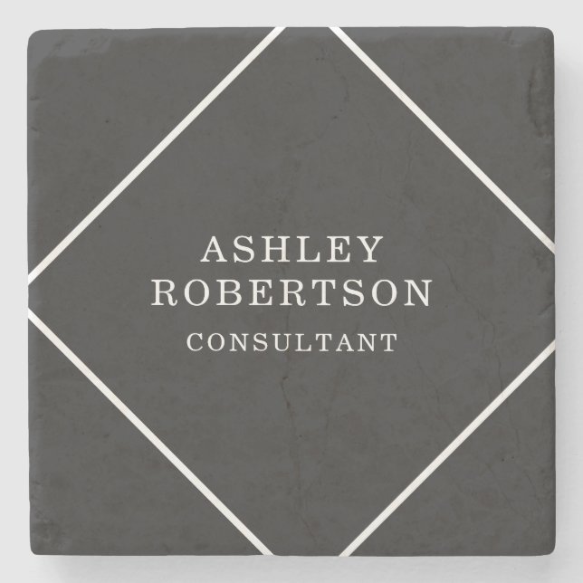 Posavasos De Piedra Gris Black Professional Elegante Minimalista (Anverso)