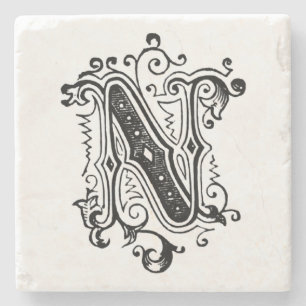 Posavasos De Piedra Gris pintado Ornamental N